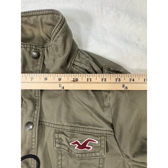 VTG Hollister Women's Military Field Jacket Olive Green Utility Drawstring Small - Picture 6 of 8